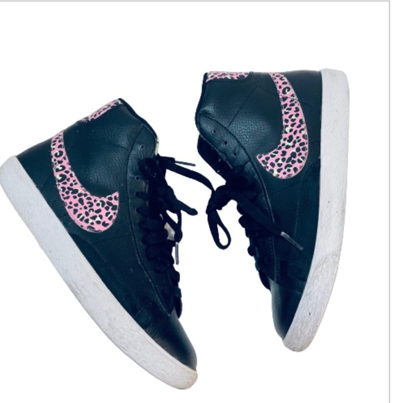 Nike Other - Nike Blazer Mid Animal Print Shoe Size 6Y Black/White/Pink Rise Style DA4674 001